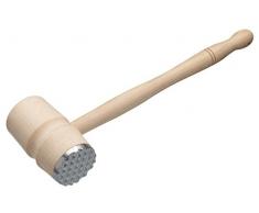 Kitchen Craft - Batticarne con estremitÃ in Metallo, in Legno di faggio