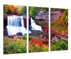 Quadro Su Legno, Paesaggio Cascata Rio Naturaleza, 97 x 62cm, Stampa in qualita fotografica. Ref. 26266