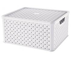 Tontarelli Contenitore Organizzazione Spazi Arianna 13L Scatola 29 x 33.2 x 16.5 cm, Bianco, 1 pezzo