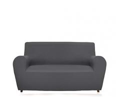 GEMITEX Magico COPRIDIVANO 2 POSTI IN TESSUTO TINTA UNITA ED ELASTICIZZATO polyester GRIGIO Schienale Fino A 180 CM