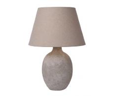 Lucide 71541/81/41 - Lampada da tavolo Boyd, in calcestruzzo e tessuto, colore: Talpa
