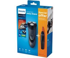 Philips Shaver Series 3000 S3110/41 Rasoio Elettrico Rotazione Nero