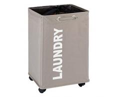 Wenko Curver Quadro - Portabiancheria in plastica, x 28 x 13 cm, 28, Poliestere, Grigio, 45.0x35.0x11.0 cm