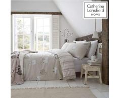 Catherine Lansfield Brushed Sheep Copripiumino, Cotone, Natural, Set piumone 2 piazze,