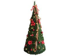 Casa e Xristmas Albero Natale Pop-Up Luci, Acrilico, Verde, 1x1x180 cm