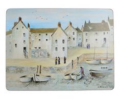 Creative Tops - Tovagliette con Retro in Sughero con Motivo âCornish Harbourâ, Colore Blu, 6 Pezzi