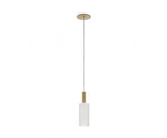 Eglo Oakham - Lampadario a sospensione in legno, 40 W, colore: marrone/bianco