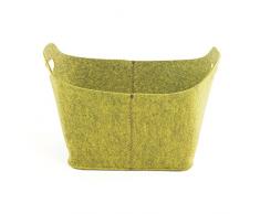 1buy3 - Cestino in Feltro Ovale, 36 x 28 x 25 cm, Colore: Erba