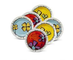 Egan PAF61T/6X Set Piatti Dessert, Porcellana, Multicolore, 6 unitÃ