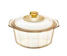 VISIONS Pyroceram Diamond casseruola con Copertura in Vetro, Marrone, 24.4Â x 21.5Â x 10Â cm