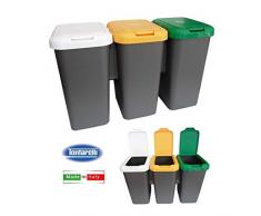 PATTUMIERA Secchio Cestino PATTUMIERE Raccolta DIFFERENZIATA Tris TONTARELLI 44 Litri x3pz