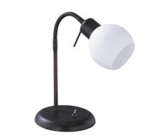 Trio Leuchten Lampada da Tavolo A LED, Vetro Satinato, Altezza 40 Cm Trio 524810128, 4.0 Watt E14, 4 W, Ruggine Anticato