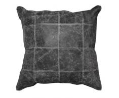 Jute & Co. Cuscino in Vera Pelle, 45 x 45 cm, Grigio