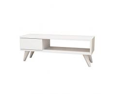 Homemania Mobile Porta TV Maya, Legno, Bianco, 90x30x33 cm