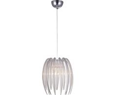 SULION Medusa lampada da sospensione E27, 60Â W, cromo/trasparente, 25Â x 25Â x 40Â cm