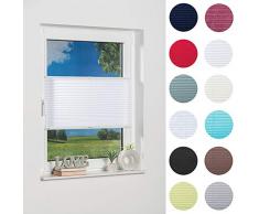 K-home Klemmfix Palma, Tenda plissetata, Bianco, 60 x 210 cm