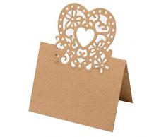 Club Green segnaposto Laser Cuore, Marrone, 80Â x 120Â mm, Confezione da 10