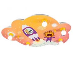 Elobra Kinderlampe Bildwolke Little Astronauts Escape, LED Nachtlicht Lampada da soffitto, Colore: Arancione