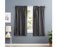 AmazonBasics - Tenda Termica Isolante Oscurante con 2 fermatenda, 2 pannelli, 117 x 137 cm - Grigio scuro
