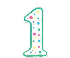 Candela numerale Polka DOT 3 1 1/Pkg-#1 Verde