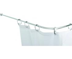 Croydex Fineline asta doccia e kit rail, in acciaio INOX, cromato, dritto, fino a 2520 mm