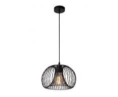 Lucide 02400/30/30 Lampadario da soffitto, in ferro, colore: nero, classe energetica da A a E, 60Â W, E27, diametro 30Â x 148Â cm