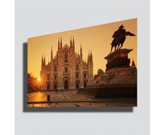 Quadro moderno XXL MILANO 30x50 cm cittÃ Duomo tramonto alba sunset - STAMPA SU TELA Quadri Moderni XXL Arte Moderno Arredamento arredo Cucina Soggiorno Camera da letto