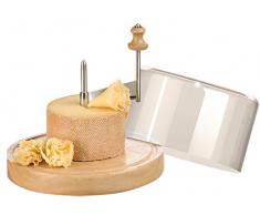 Ardtime TETMO KS-TÃªte de moine Grattugia per Formaggio con Supporto in Legno e Campana di Vetro