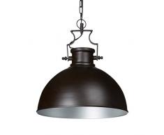 Relaxdays Lampadario da/per Soffitto, Color Marrone Opaco, Paralume a Forma di Campana in Stile Industriale, HBT: Ca. 146 X 40.5 X 40.5 cm, Attacco E27, Fino 40W, Marrone Scuro, metallo