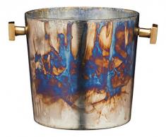 BarCraft BCWBMERCGLS - Secchiello refrigerante per vino a mercurio, con finitura in zinco, in vetro