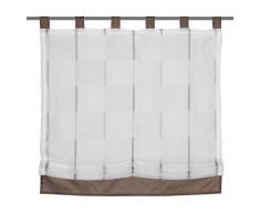 Home Fashion 79810-860 - Tenda avvolgibile con Passanti Francine, Tessuto Decorativo Effetto Voile, Motivo a Strisce, 140 x 80 cm, Colore Grigio