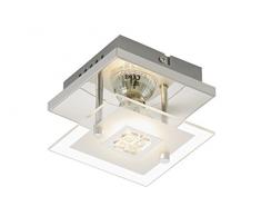 Briloner Leuchten 3195Â âÂ 018Â A +, plafoniera LED, lampada da soffitto, faretto da soffitto, 1Â x GU10, 250Â lumen, vetro parzialmente opacizzato, rettangolare, metallo, 3Â Watts, cromato, 12Â x 12Â x 9Â cm