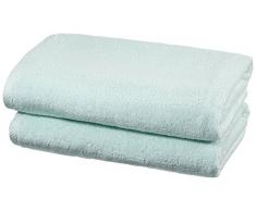 AmazonBasics - Set di asciugamani ad asciugatura rapida, 2 pezzi, 2 teli bagno - Blu Ghiaccio
