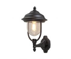 Konstsmide 7223-750 - Parma Lampada da parete, (larghezza: 24 cm, profonditÃ : 26 cm, altezza: 43 cm), in alluminio laccato, 1 lampadina 75 W, IP43, colore: Nero opaco