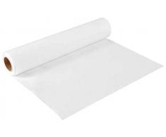 Viphome Runner da Tavolo Effetto Tessuto 30Â x 720Â cm, Bianco, 30 x 720