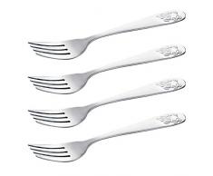 4Â Bambini di forchette Motivo Orso, Posate per Bambini, Cromo, Argento, 14.5Â x 2.5Â x 1Â cm, di Viva per la casa # 38475