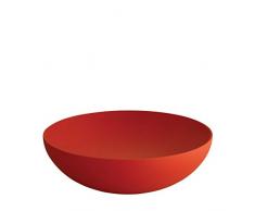 Alessi Double Ciotola, Acciaio Colorato con Resina Epossidica, Rosso, 8 x 27 x 25
