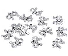 Lampadario 18.5 x 12 mm Beads anello antico illimitato metallo argento, 50 unitÃ