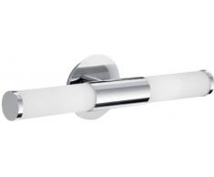 Eglo Palmera - Lampada a parete in metallo cromato e vetro opalino, a 2 punti luce E14 max. 40 W (lampadine non incluse) IP 44, larghezza 46 cm, sporgenza 11 cm, adatta per il bagno