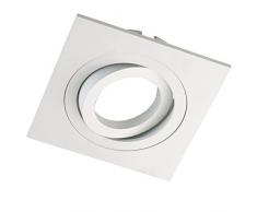 Wonderlamp W-E000004 Classic Classic - Kit di faretto da incasso quadrato, Portalampade incluso: GU10, 9 x 9 x 2,5 cm, colore bianco