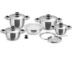 Inoxpran 5400 Classic Batteria di Pentole, 14 Pezzi, Acciaio Inox, Argento, 24 cm, unitÃ 