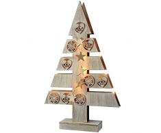 WeRChristmasÂ âÂ Stella e Cuore Albero di Natale Decorazione da Tavolo, Legno, 47Â cmÂ âÂ Bianco