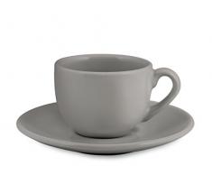 H&H 4297221 Tazze Caffe, Cromatico, Adeline, Grigio, 6 Pezzi, Ceramica, 13x13x6 cm
