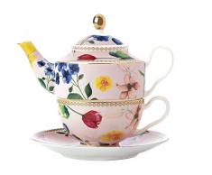 Maxwell & Williams Teas & Cs 1 teiera e Tazza, Motivo: Contessa, Porcellana, Rosa
