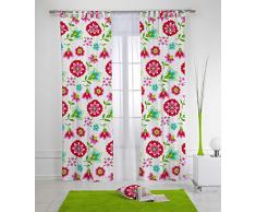 RIOMA Love - Tenda con Passanti, 140 x 270 cm, Motivo: Fiore Bianco