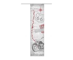 Home fashion Chicago Tenda a Pannello, Poliestere, Rosso, 245 x 60 cm