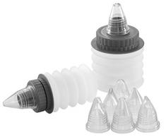 Lurch 70253Â dekorier Set 10Â Pezzi, Due Bottiglie e Otto sac Ã Poche, plastica, Trasparente/Grigio, 6Â x 6Â x 12Â cm