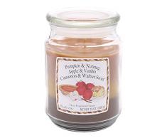 Candle Lite - Candela in Barattolo di Vetro in 3 Strati, 540 g, Pumpkin/Apple/Cinnamon