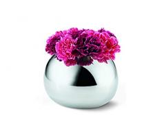 PHILIPPI - design en détail Bella Vase L Vaso, Acciaio Inox, Argento, 21 x 21 x 15 cm