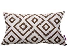 Tom Tailor 564184 Fodera per Cuscino T-Open Squares, 30 x 50 cm, Misto Cotone, Marrone
